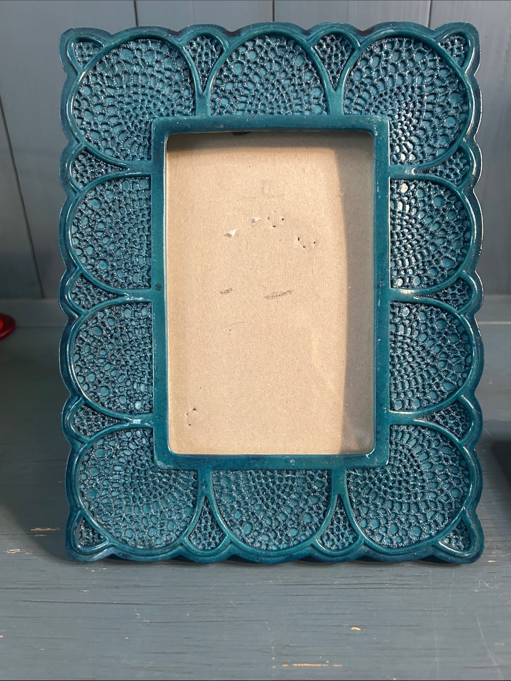 Cynthia Rowley Teal Scalloped Textured Picture Frame